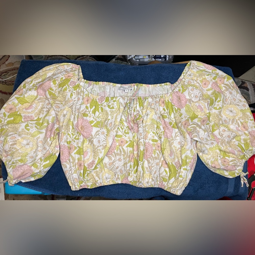 Rachel Zoe Floral print puff sleeve blouse